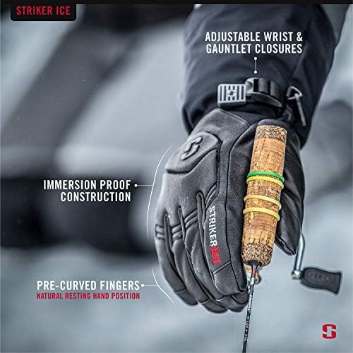 Striker Ice Combat Leather Ice Fishing Gloves, Waterproof Gloves with Thinsulate Insulation - Image 4