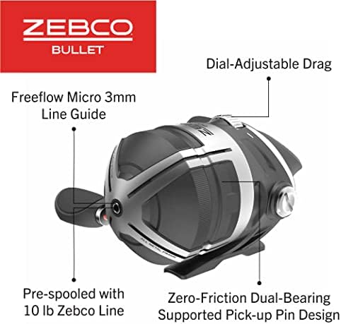 Zebco Bullet Spincast Reel and Fishing Rod Combo, IM8 Graphite Fishing Pole, Changeable Right- or Left-Hand Retrieve, Black - Image 5