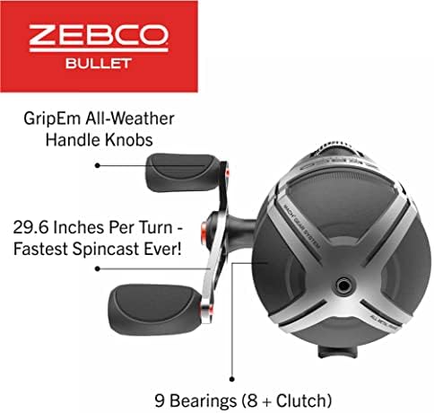 Zebco Bullet Spincast Reel and Fishing Rod Combo, IM8 Graphite Fishing Pole, Changeable Right- or Left-Hand Retrieve, Black - Image 4