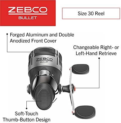 Zebco Bullet Spincast Reel and Fishing Rod Combo, IM8 Graphite Fishing Pole, Changeable Right- or Left-Hand Retrieve, Black - Image 3