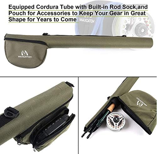 M MAXIMUMCATCH Maxcatch Extreme Graphite Fly Fishing Rod 4-Piece 9 Feet with IM6 Carbon Blank, Hard Chromed Guides, A Cork Grip (Size:3/4/5/6/7/8/10wt) - Image 8