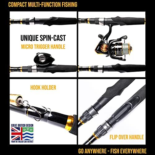 Rigged and Ready Spinning-Baitcast Travel Fishing Rod. 25-in-1 Combination Rods. Infinite Ultimate Compact Spin-Cast-Fly Saltwater Freshwater Bass Carp Fish Pole - Image 6