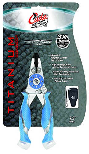 Cuda 7.5-Inch Mono/Braid Fishing Pliers with Integrated Tungsten Carbide Wire Cutters, Blue, Medium (18846) - Image 3