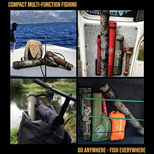 Rigged and Ready Spinning-Baitcast Travel Fishing Rod. 25-in-1 Combination Rods. Infinite Ultimate Compact Spin-Cast-Fly Saltwater Freshwater Bass Carp Fish Pole - Image 9