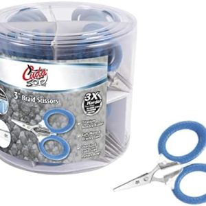 Cuda Bucket of 50 3″ Braid Scissors, 23019,Blue